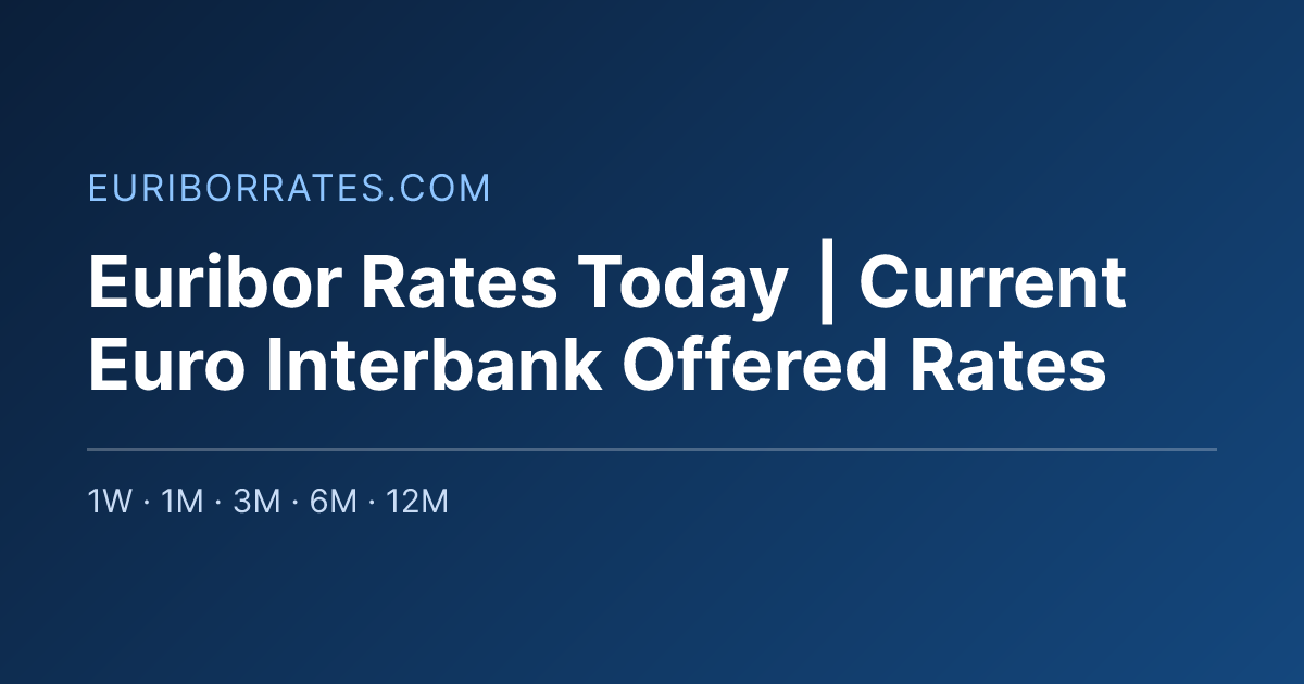 Euribor Rates Today | Current Euro Interbank Offered Rates